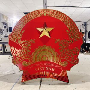 GIA CÔNG LOGO CÔNG AN INOX ĂN MÒN