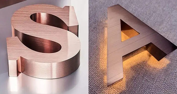 Các loại chữ inox mạ đồng phổ biến